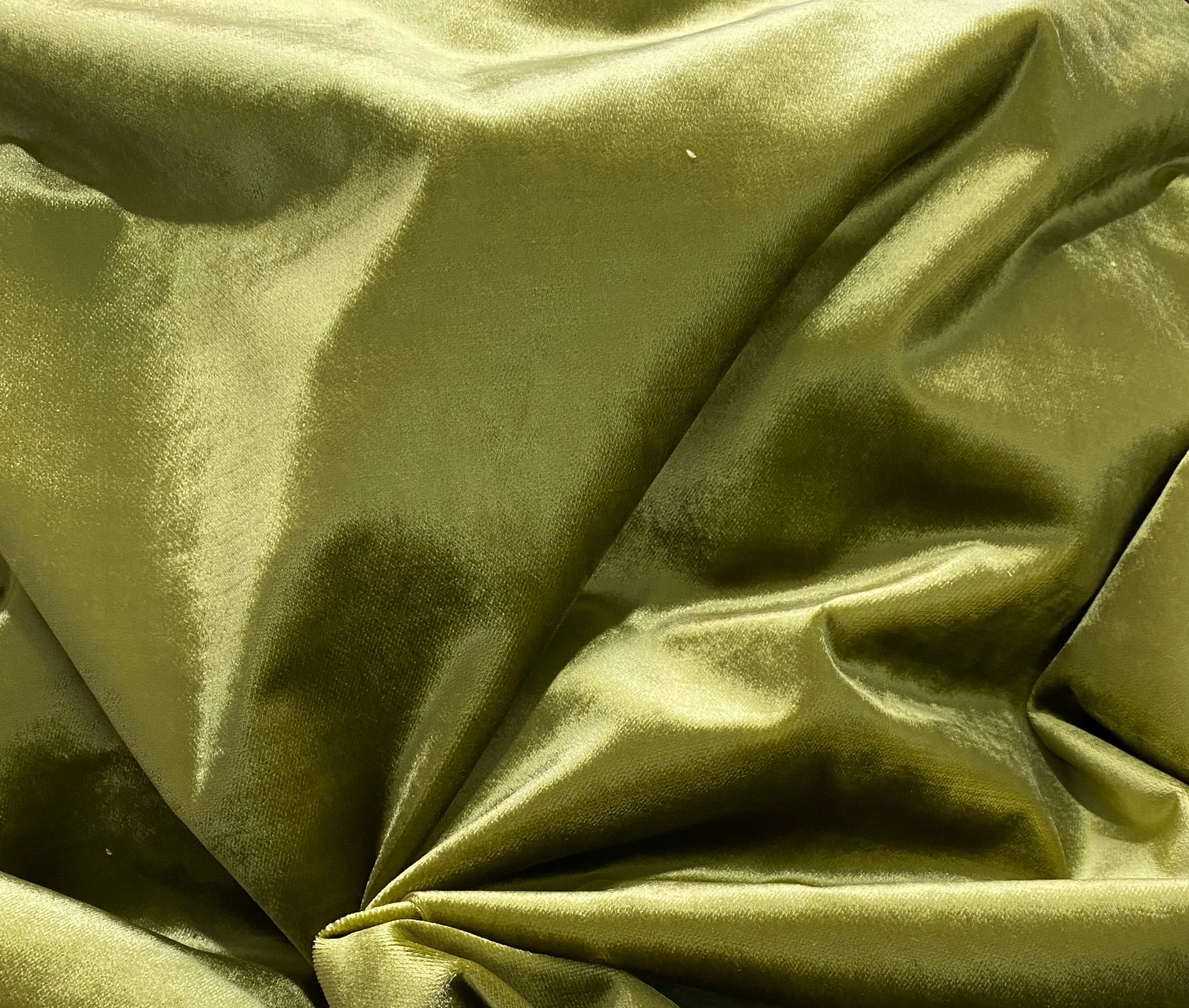 NEW Prince Kanaan Designer Made In Belgium Upholstery Velvet Fabric- Green Yellow