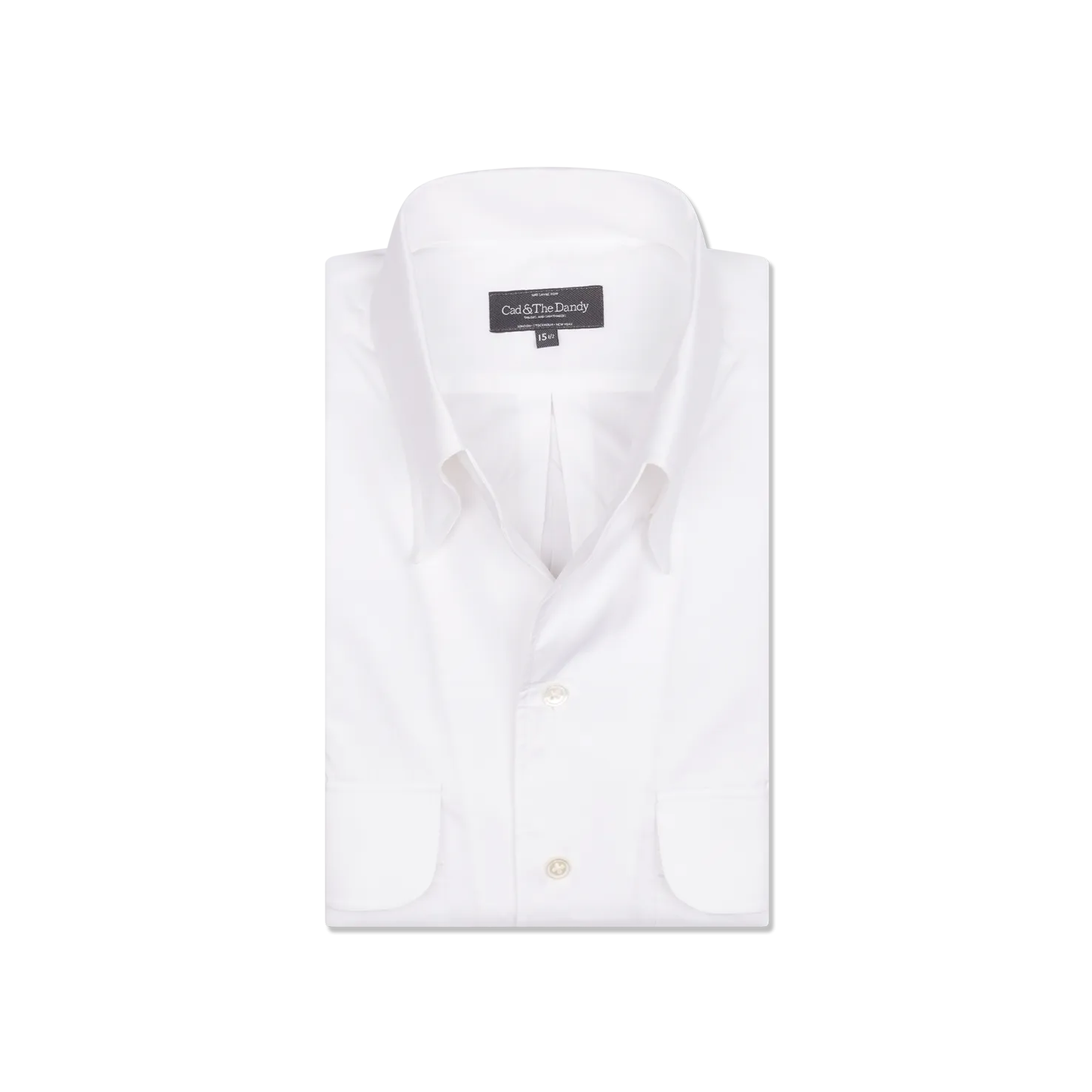 One Piece Button Down Shirt in White Denim
