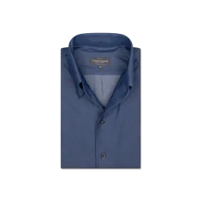 One Piece Collar Shirt in Dark Wash Denim
