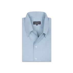 One Piece Collar Shirt in Light Wash Denim