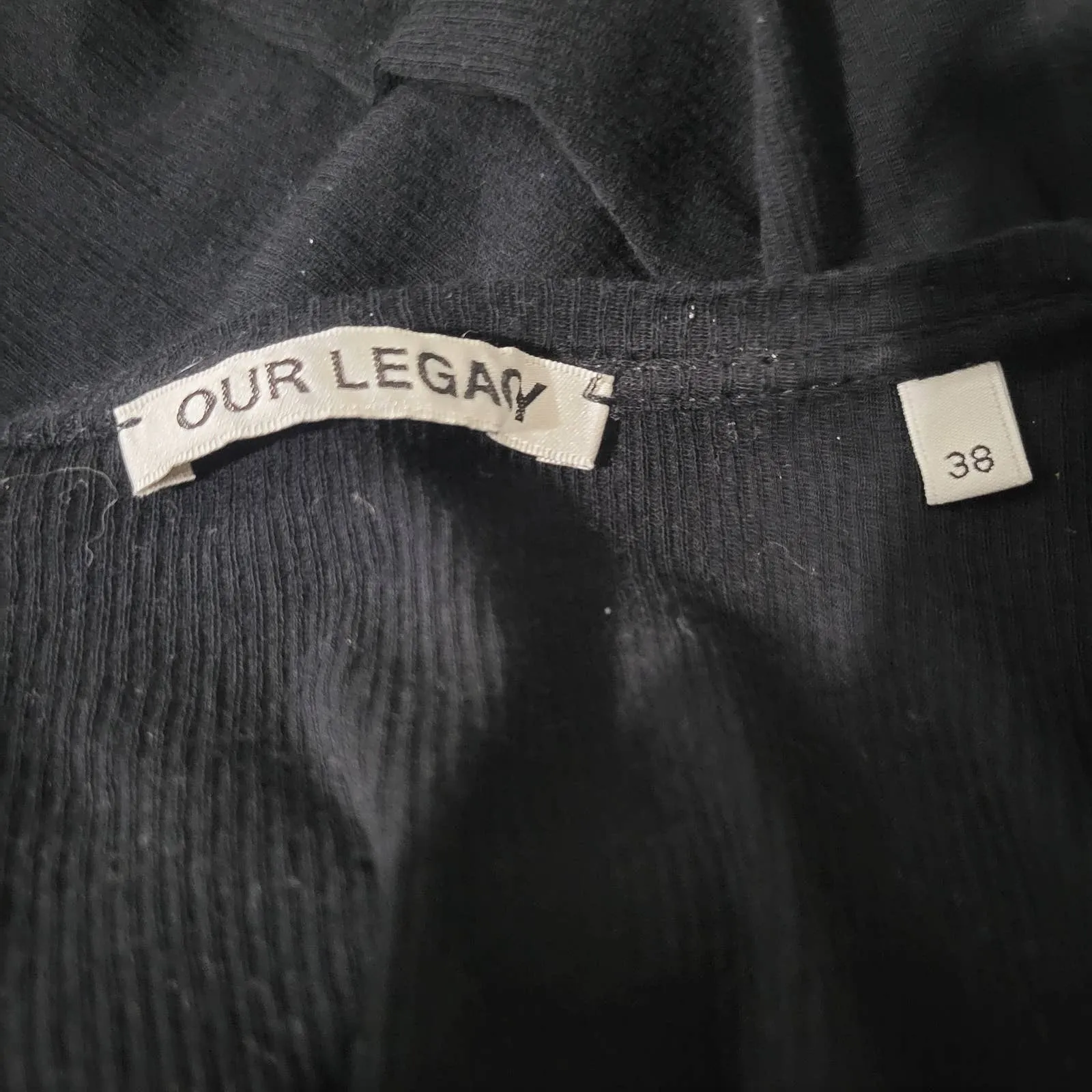 Our Legacy Ribbed Knit Dress Black Jersey Maxi Thermal Sheer Thin Stretch Cotton Size Medium