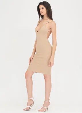 Out In The Open Back Ribbed Midi Dress