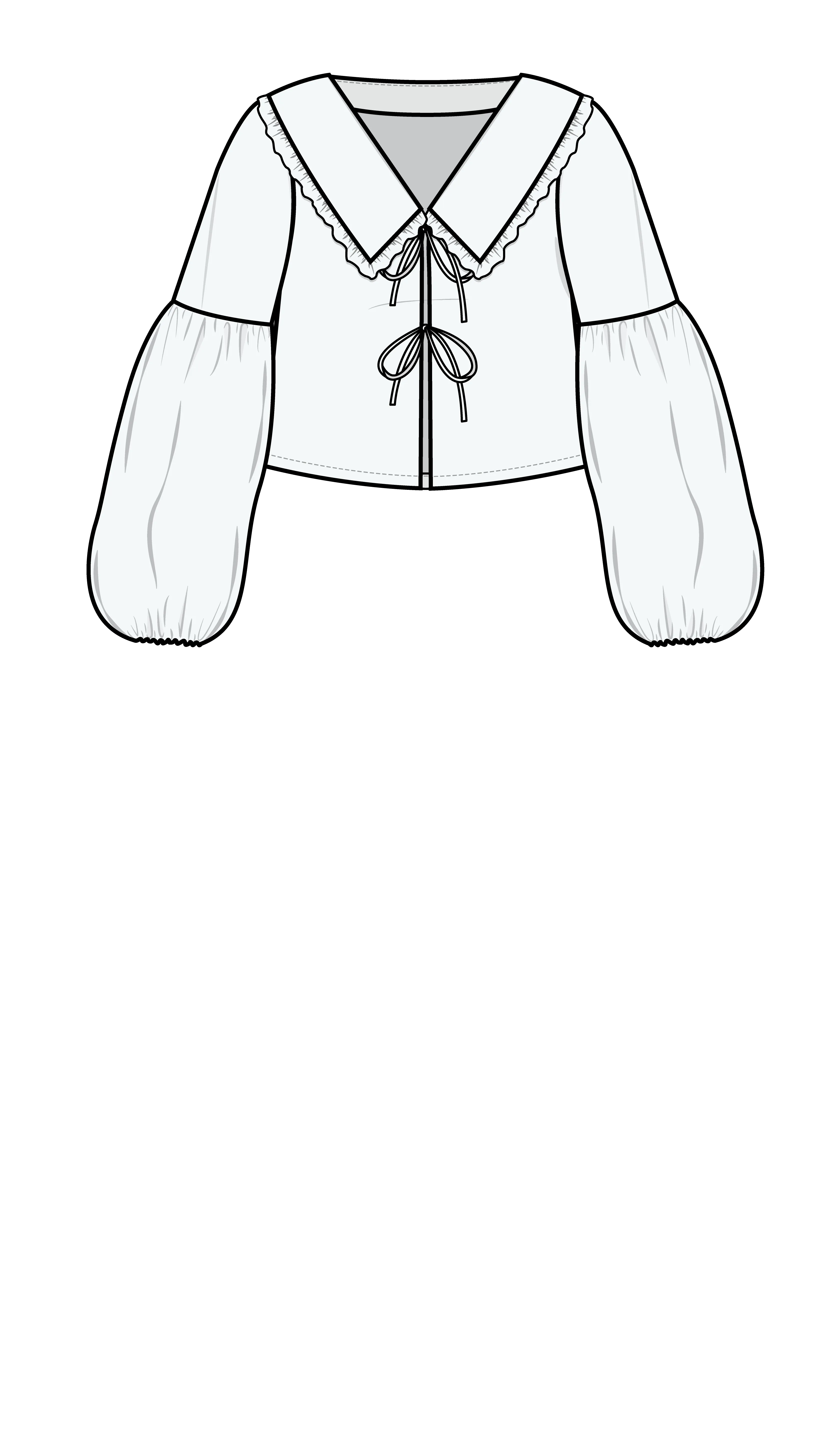 PDF Pattern - Tie Blouse x Peggy Collar x Lantern Sleeves | Puff and Pencil