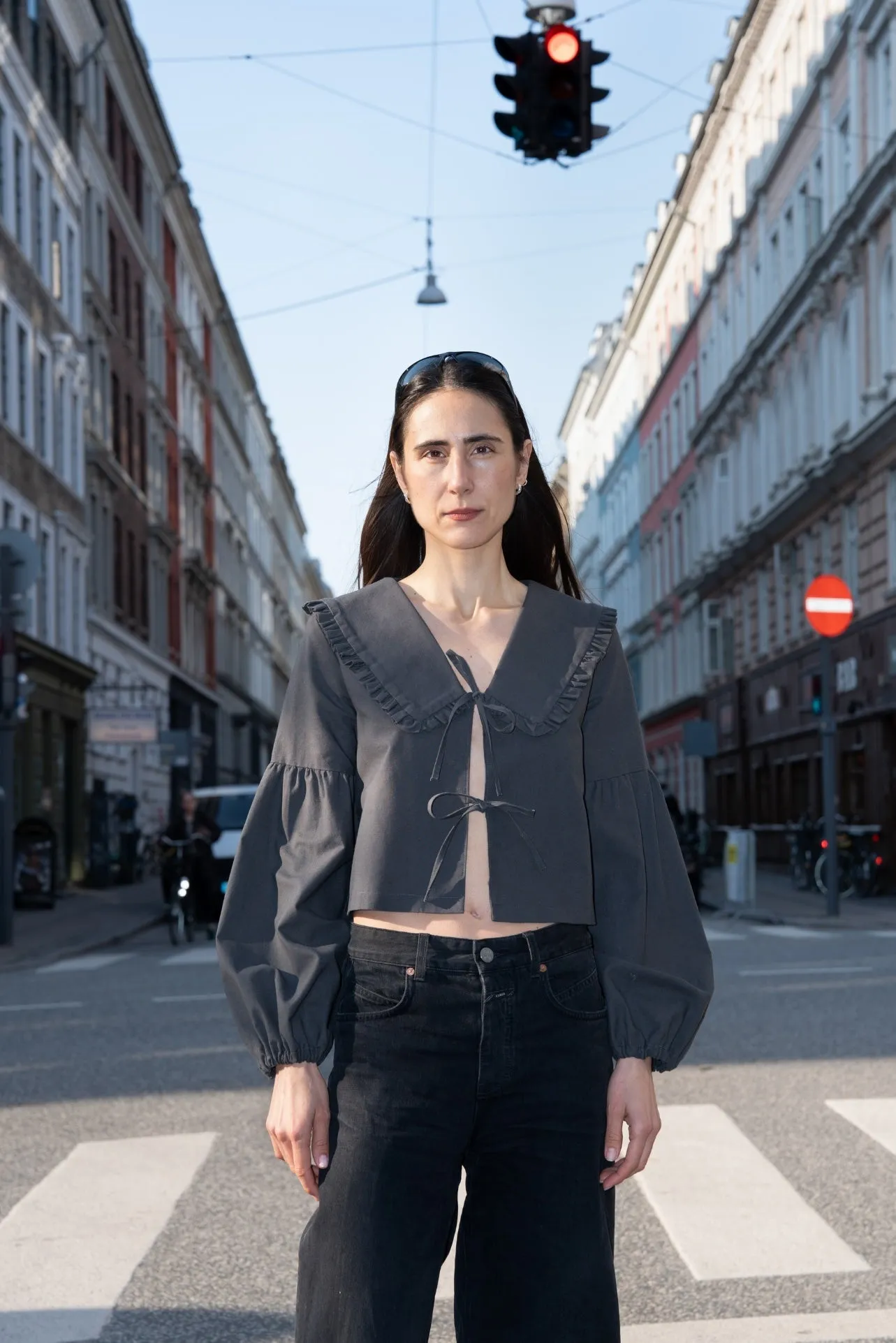 Puff and Pencil - Tie Blouse   Peggy Collar   Lantern Sleeve