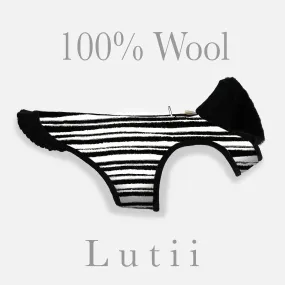"Italian Waves"-Wool/blend w/real shearling handmade winter dog coat