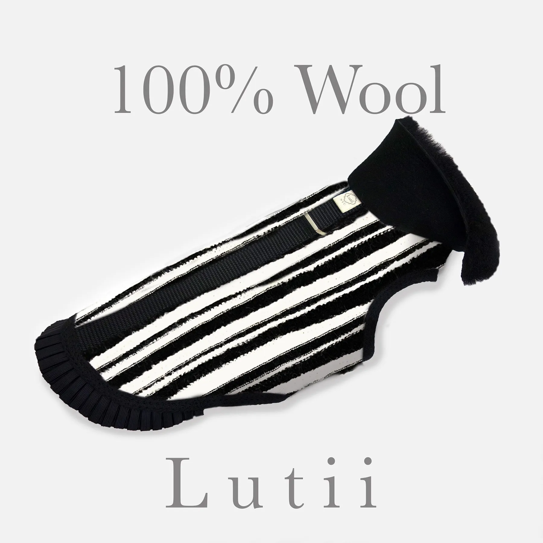"Italian Waves"-Wool/blend w/real shearling handmade winter dog coat