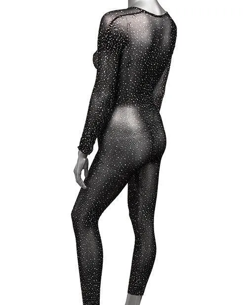 Radiance Crotchless Full Body Suit Black Qn