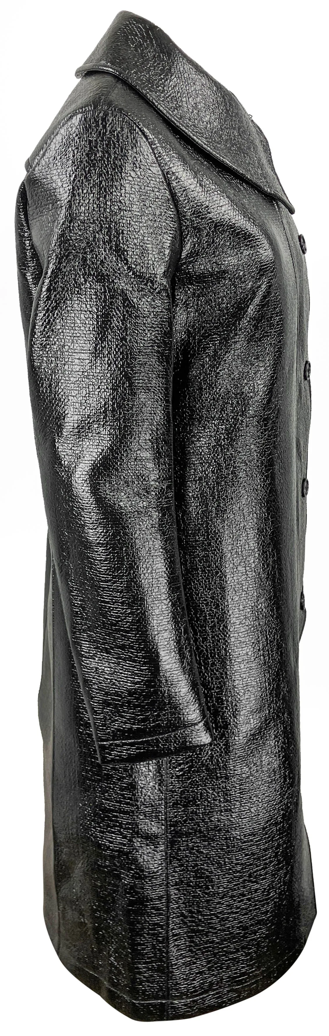 Raf Simons Straight Standing Collar Duster Coat in Black