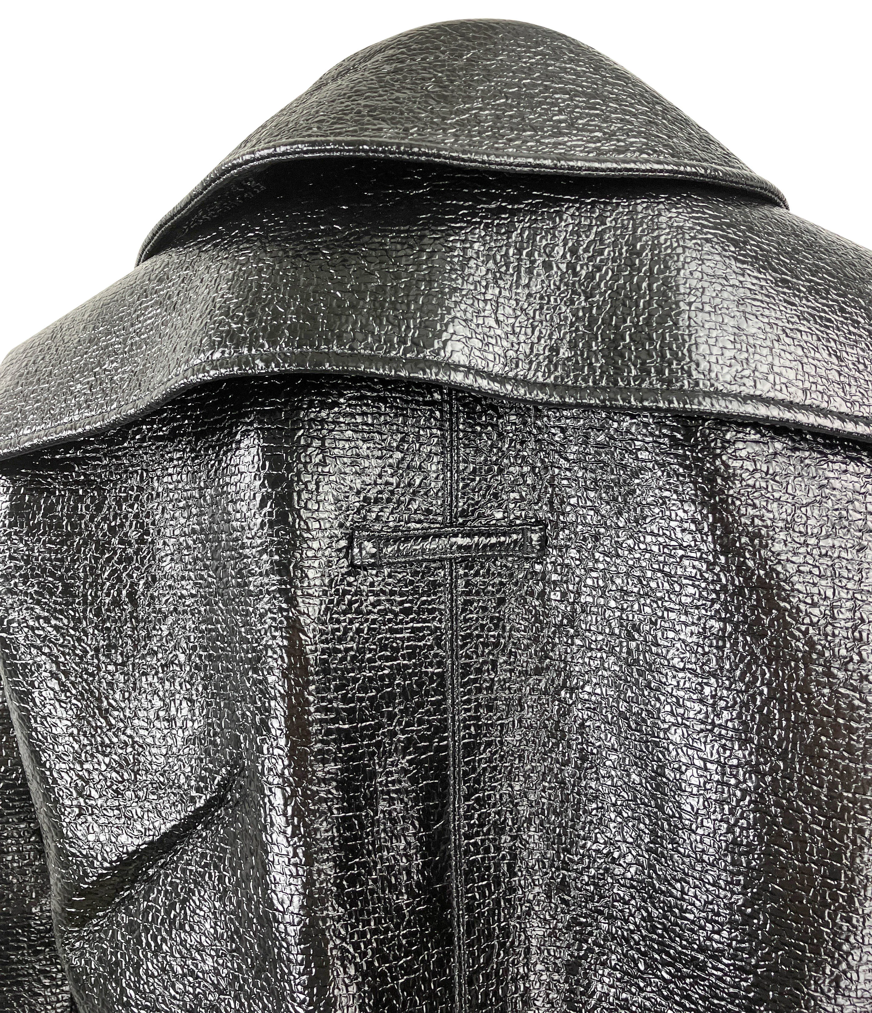 Raf Simons Straight Standing Collar Duster Coat in Black