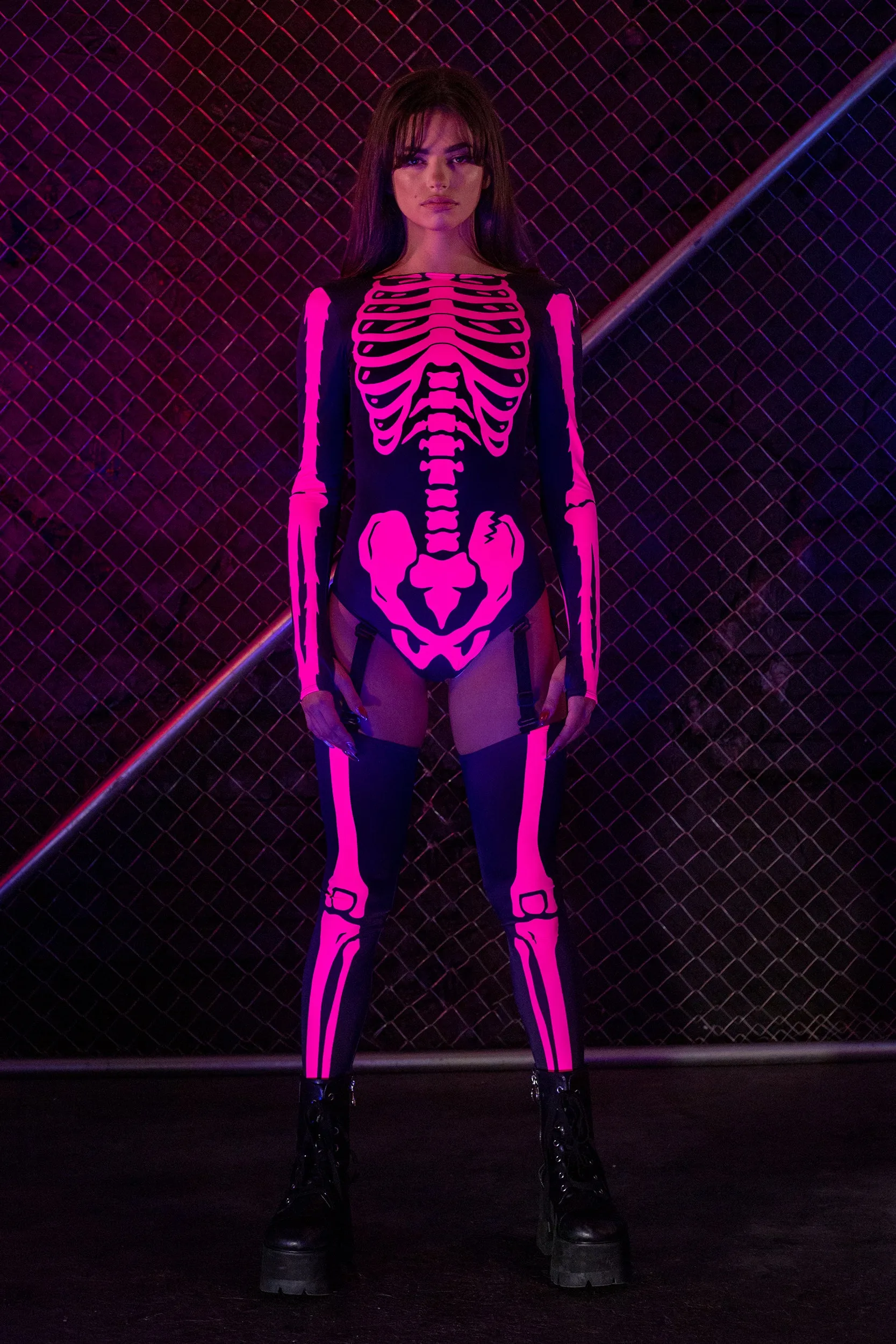Rasberry Neon Playful Bodysuit