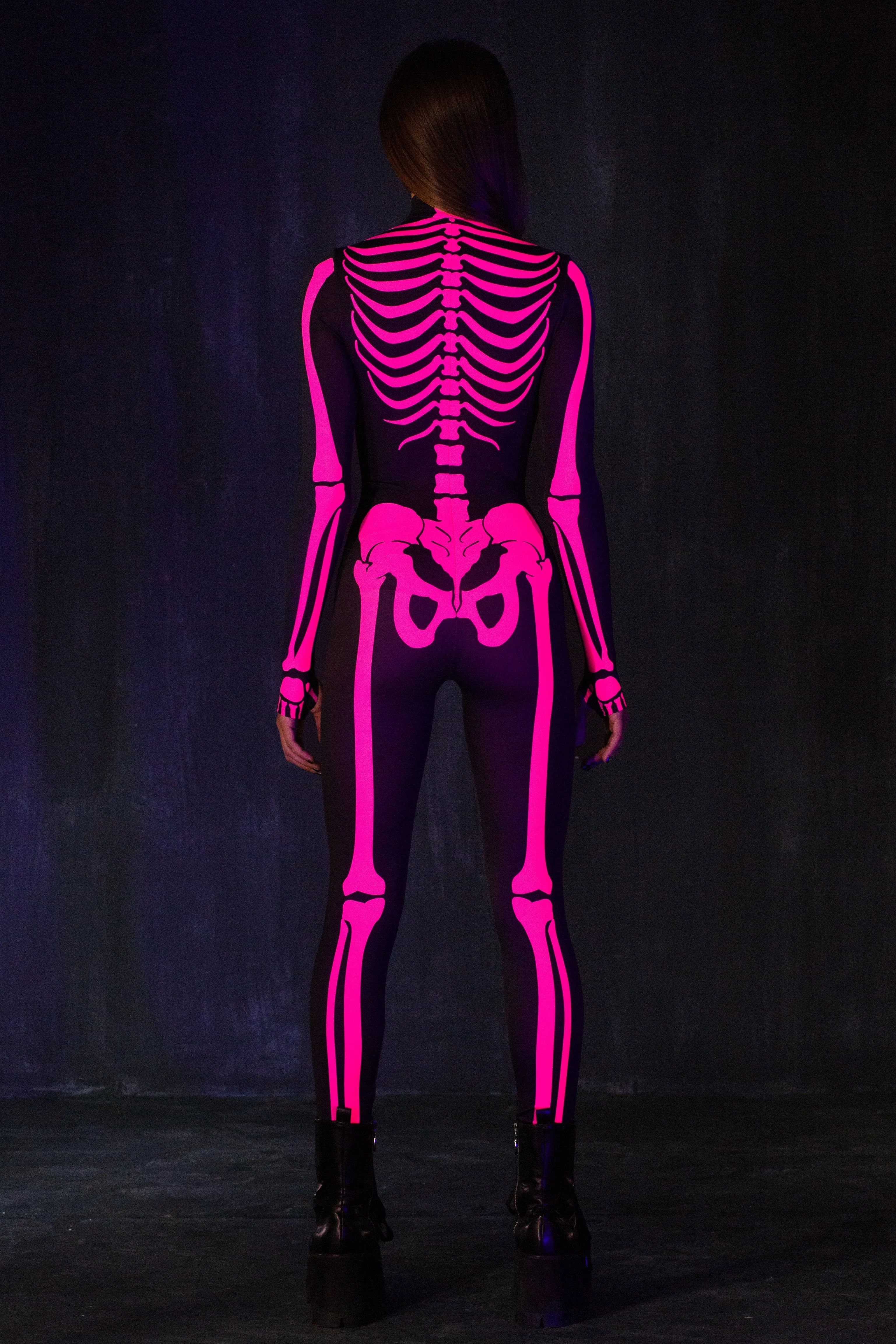 Raspberry Neon Skeleton Costume
