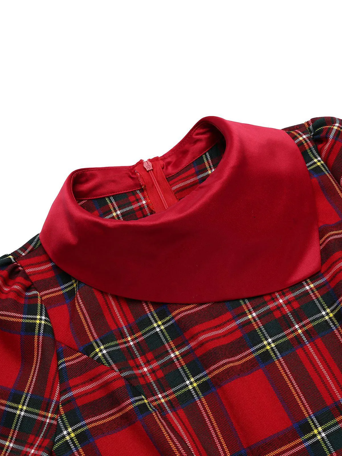 Red 1960s Plaids Bodycon Dress