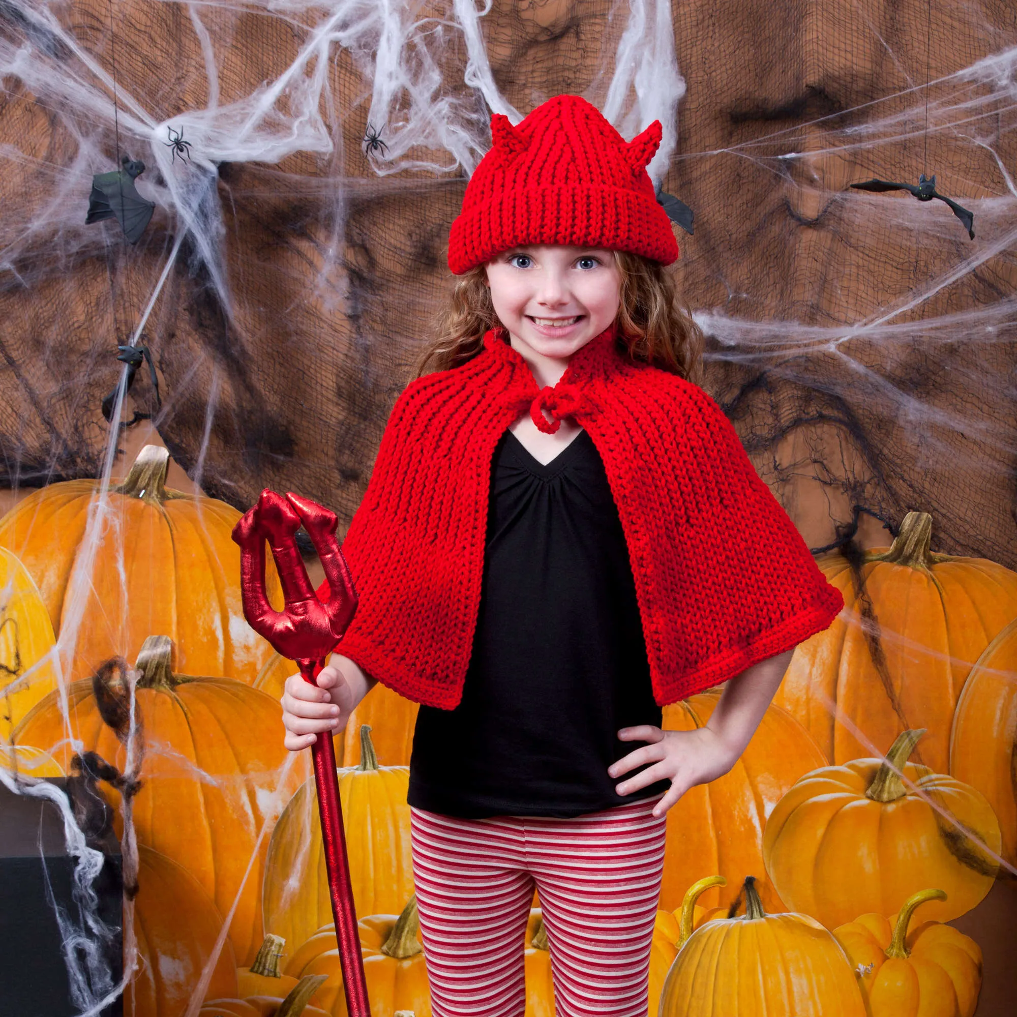 Red Heart Crochet Little Devil Hat & Cape