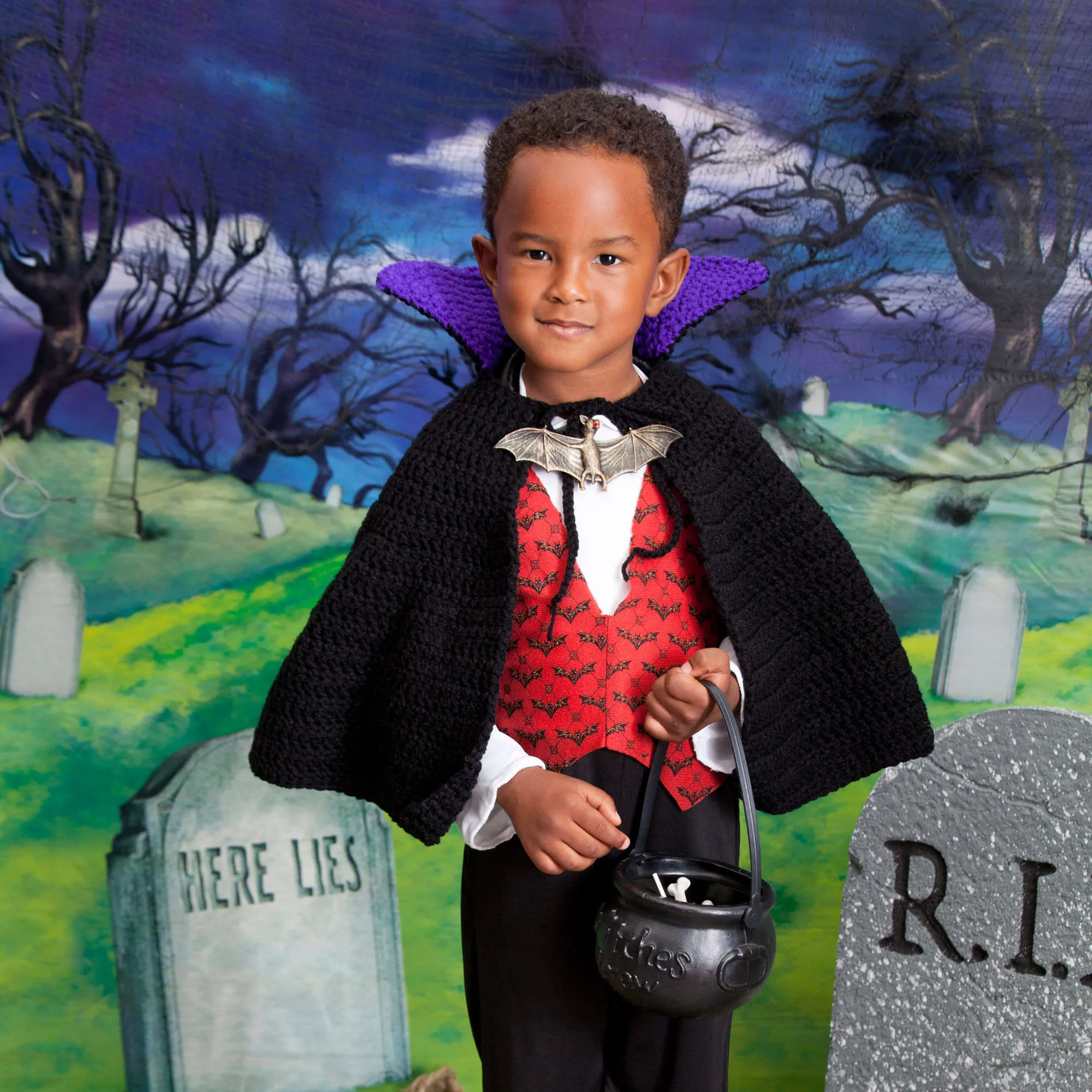 Red Heart Crochet Young Vampire Cape