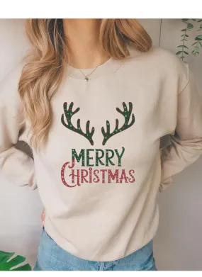 Reindeer Christmas  sweatshirt, Christmas sweatshirt,oh deer its christmas time  Reindeer sweatshirt,  Xmas Family Gift Santa