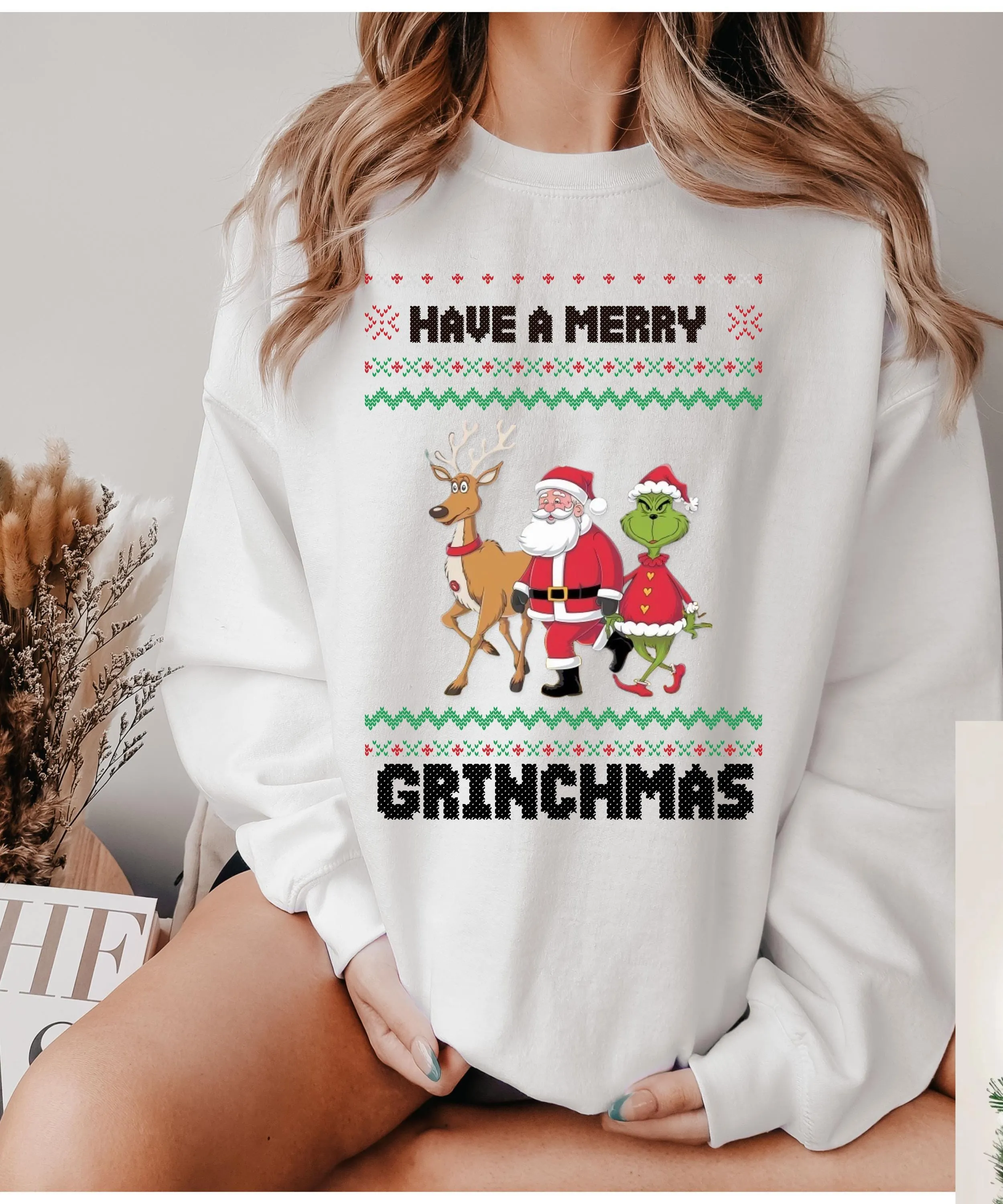 Reindeer Christmas Tree sweatshirt, Christmas sweatshirt,oh deer its christmas time  Reindeer sweatshirt,  Xmas Family Gift Santa