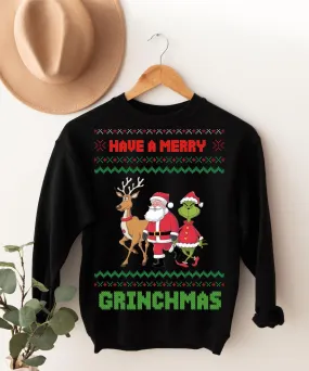 Reindeer Christmas Tree sweatshirt, Christmas sweatshirt,oh deer its christmas time  Reindeer sweatshirt,  Xmas Family Gift Santa