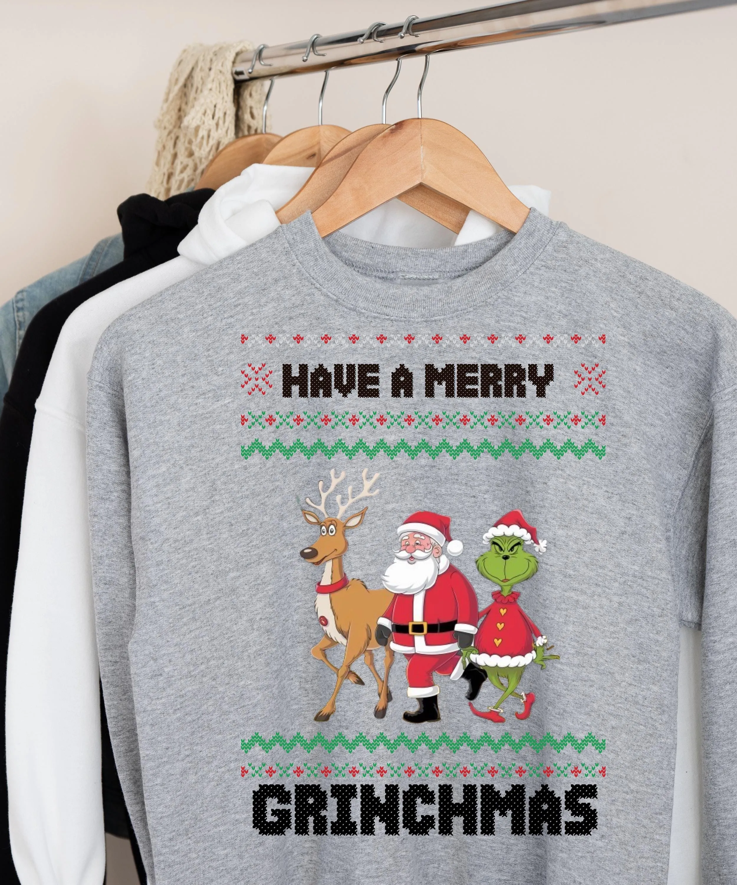 Reindeer Christmas Tree sweatshirt, Christmas sweatshirt,oh deer its christmas time  Reindeer sweatshirt,  Xmas Family Gift Santa