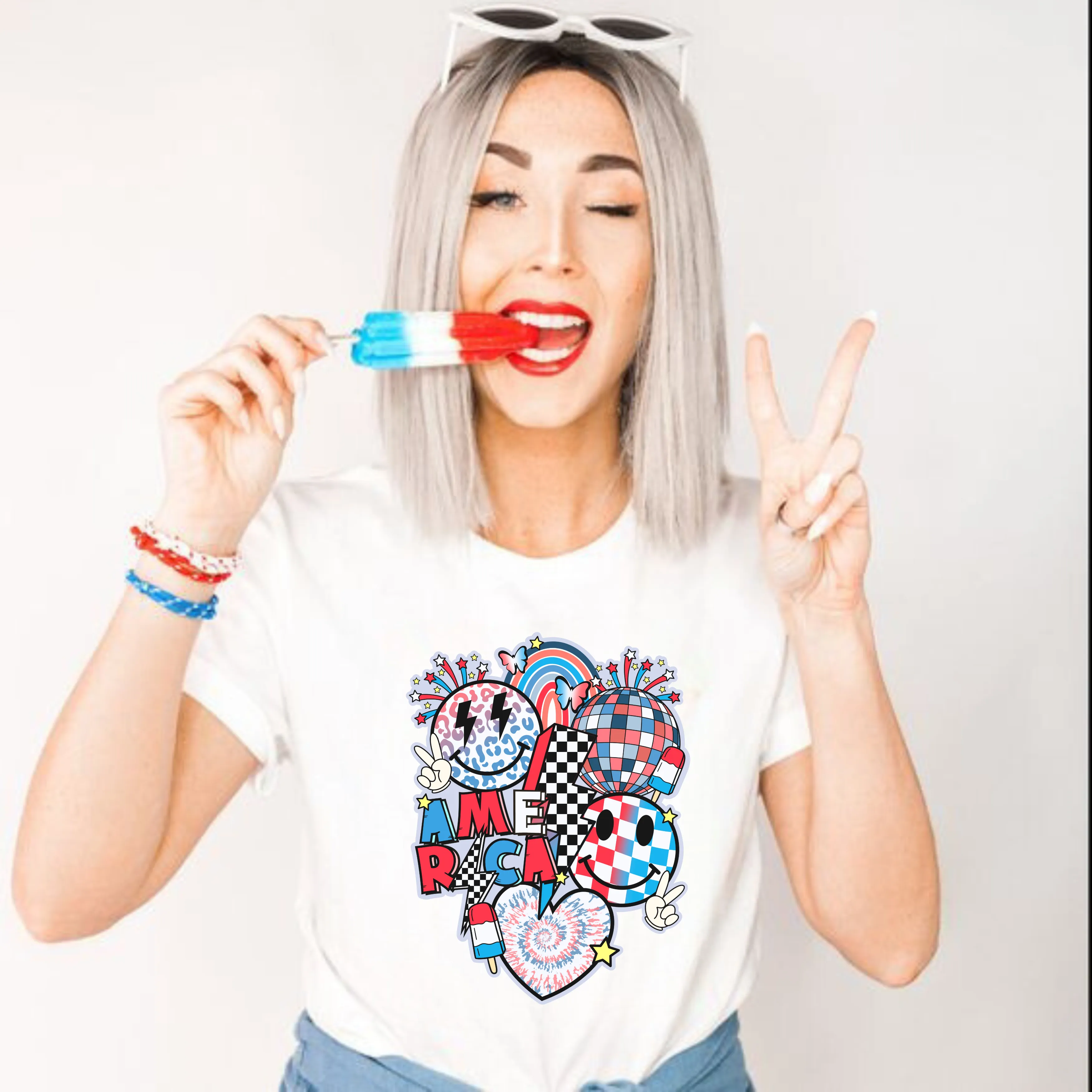 Retro Patriotic Shirt for Women | 4th of July Shirt | Independence Day Outfit