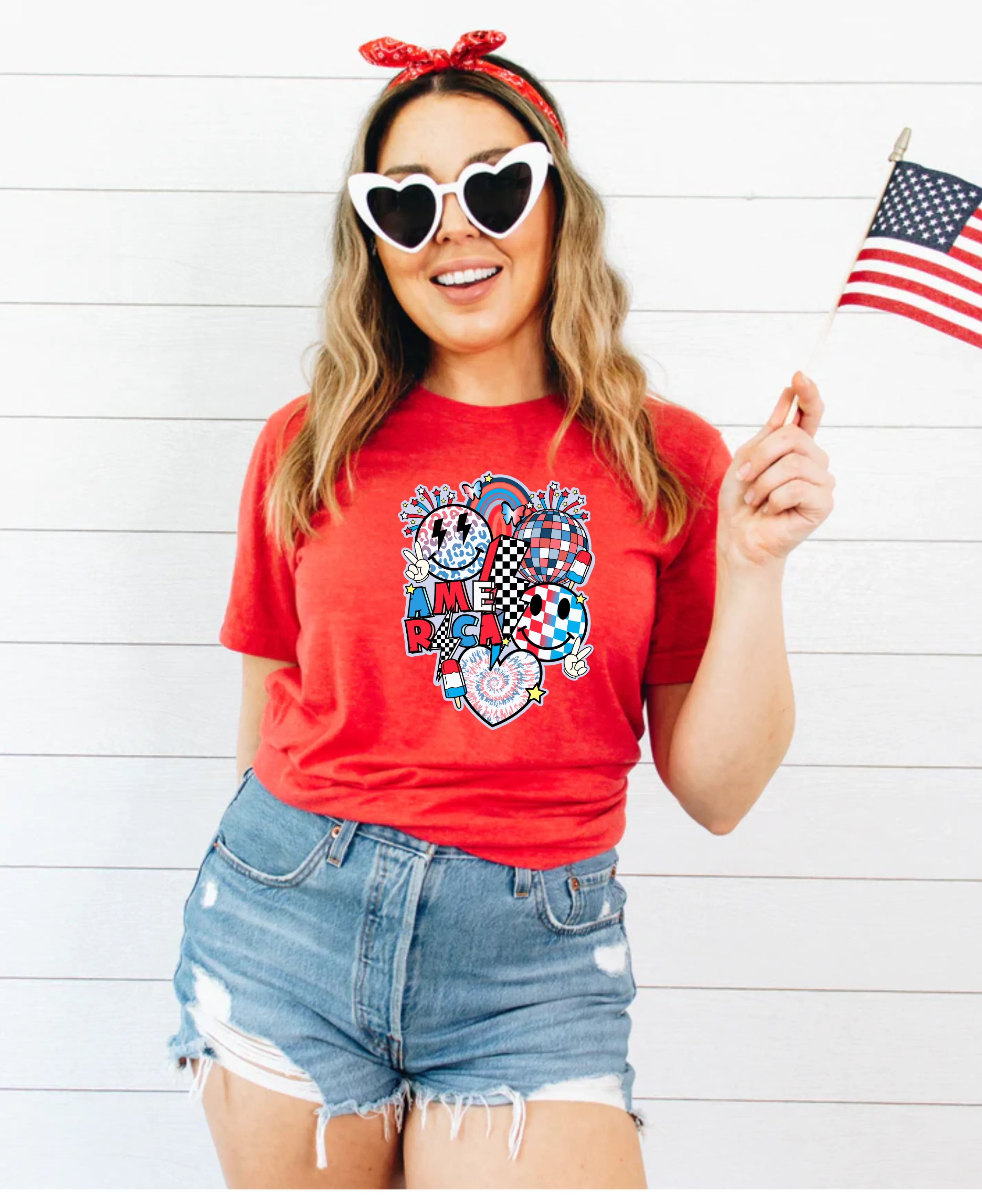 Retro Patriotic Shirt for Women | 4th of July Shirt | Independence Day Outfit