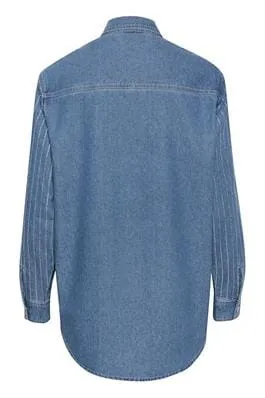 RHINESTONE  DENIM BLUE SHIRT