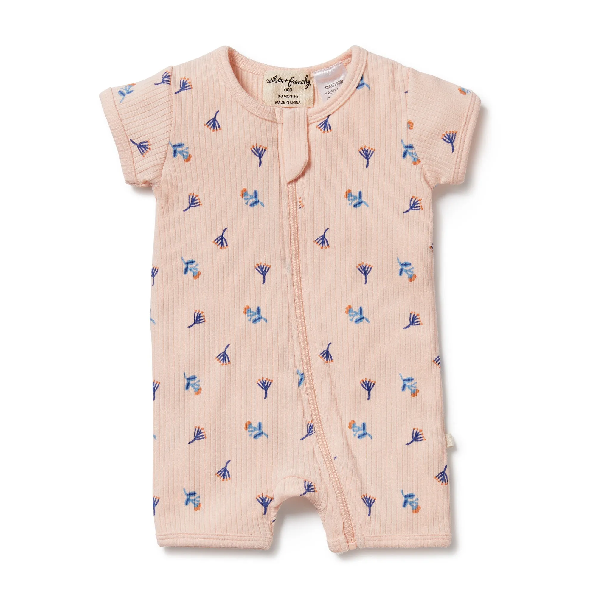 Rib Zipsuit | Little Flower