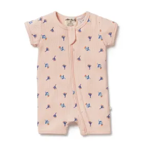 Rib Zipsuit | Little Flower