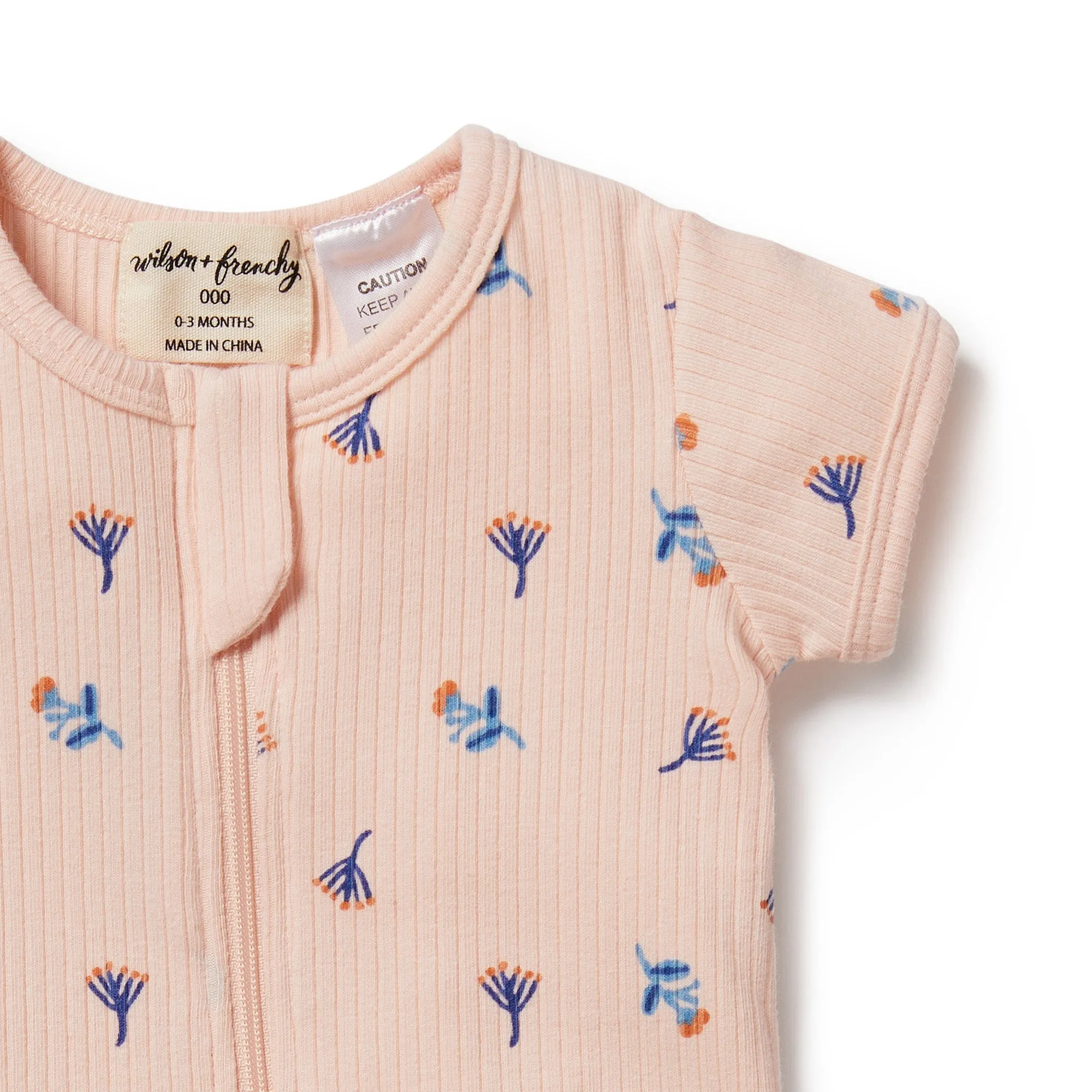 Rib Zipsuit | Little Flower