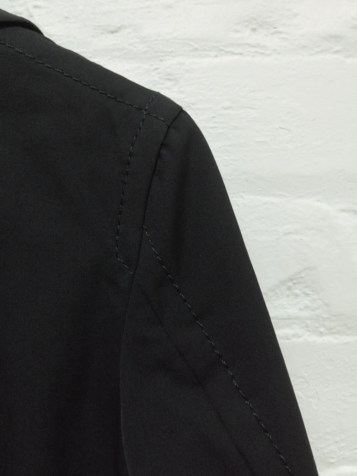 Robe de Chambre Comme des Garcons 2002 black wool topstitched coat - womens M S