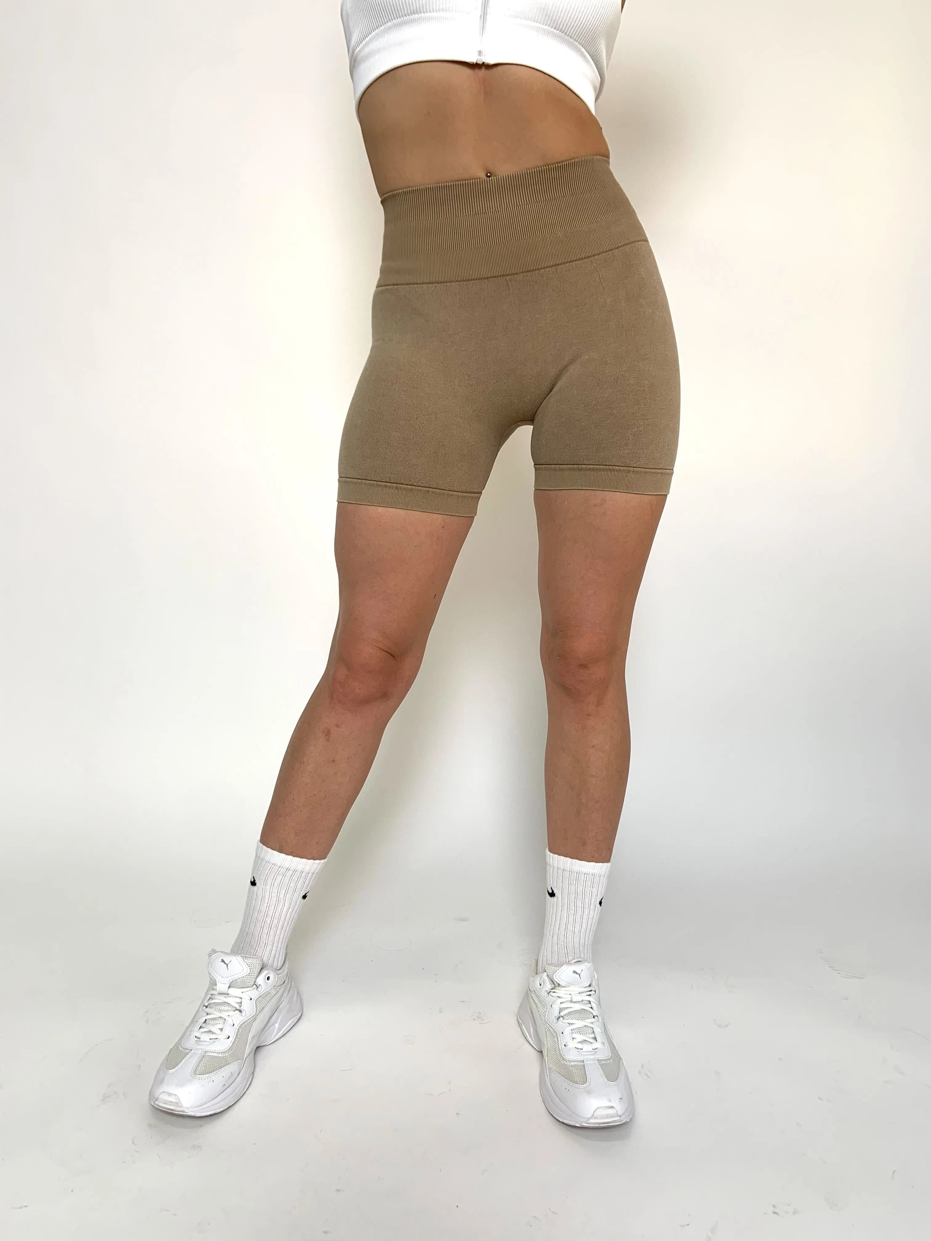 Scrunch Bum Shorts - Dusty Sand
