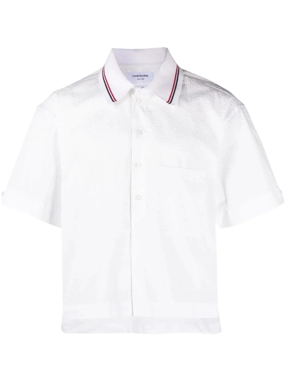 Short-Sleeve Seersucker Cotton Shirt