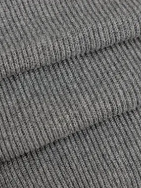 The Cashmere Ribbed Scarf - Cobble Grey