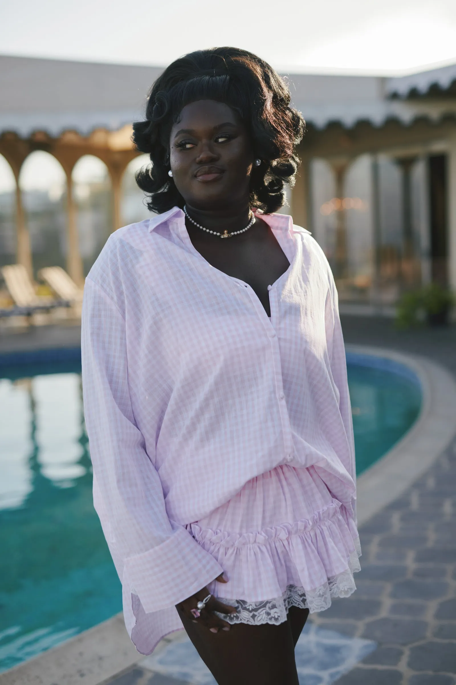 The Pink Gingham Beach Blouse