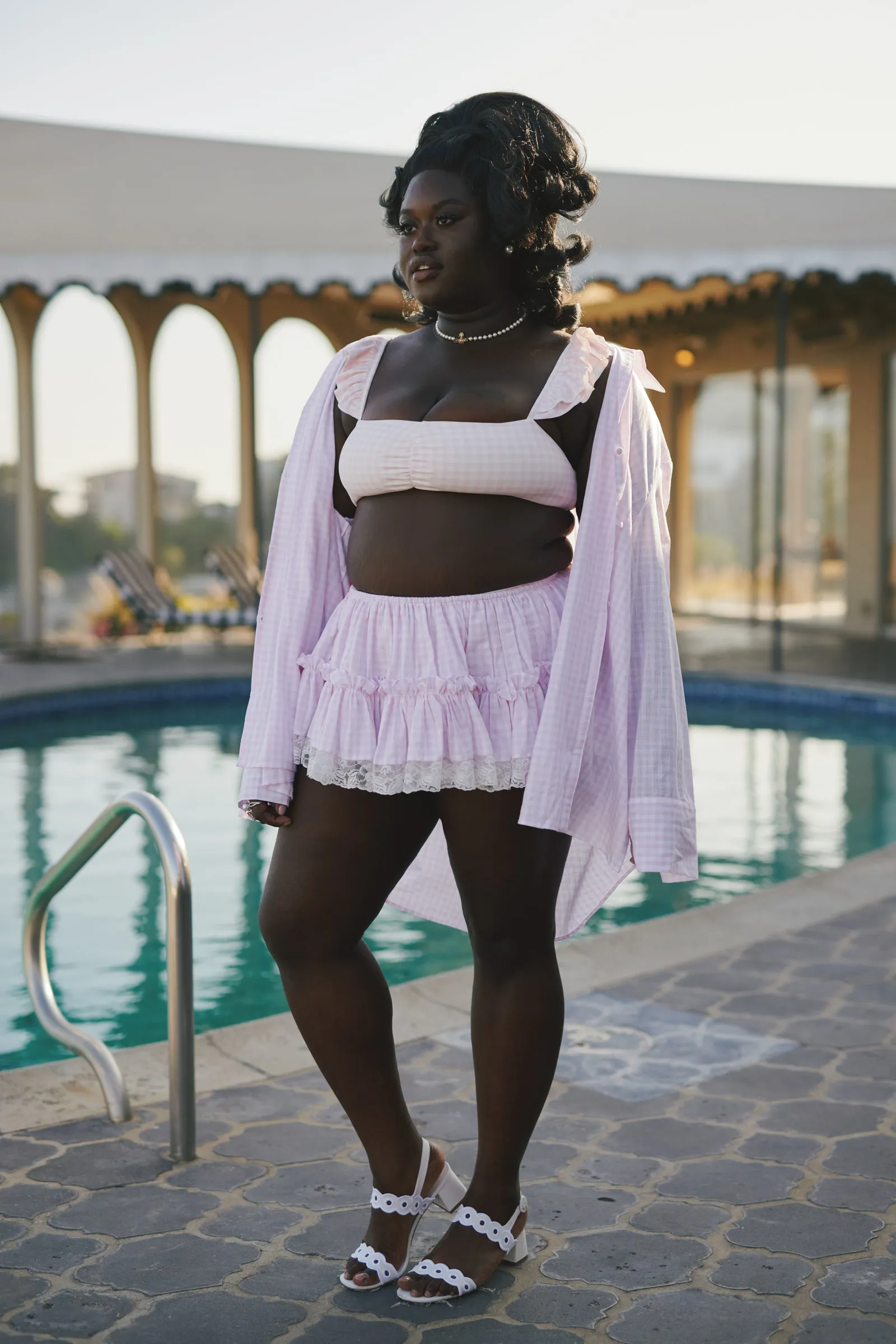 The Pink Gingham Beach Blouse