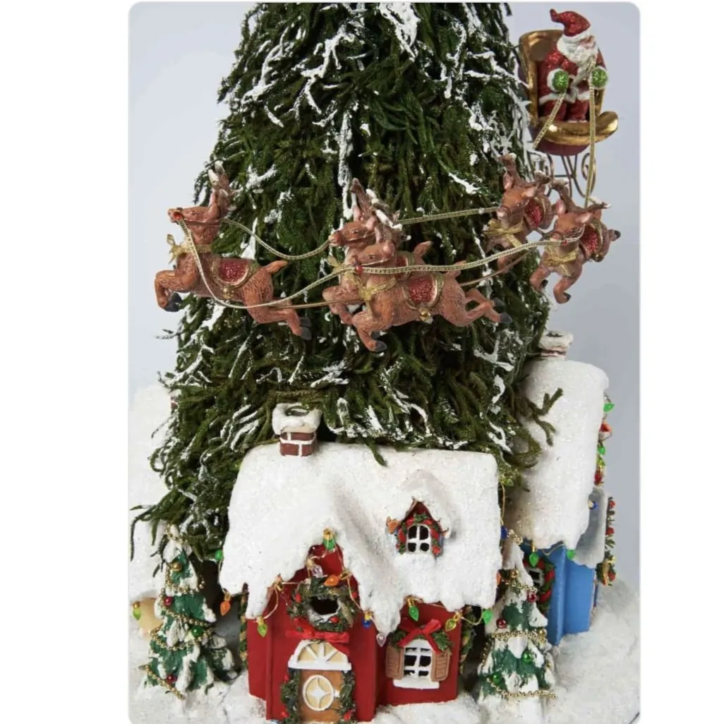 Tree Town with Santa and Reindeer 28-128172