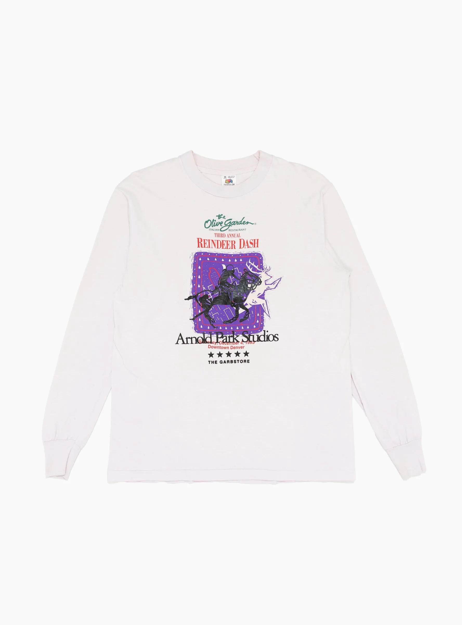 Vintage Reindeer Dash T-Shirt White