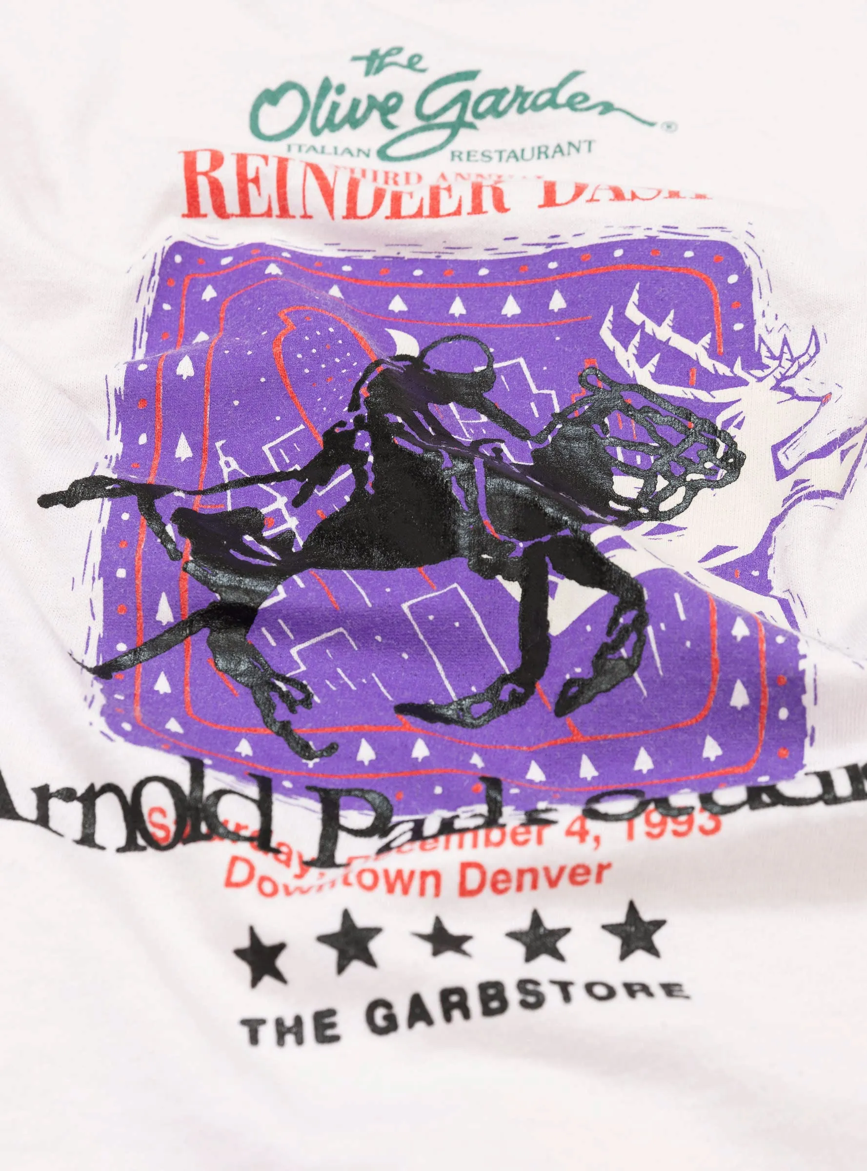 Vintage Reindeer Dash T-Shirt White