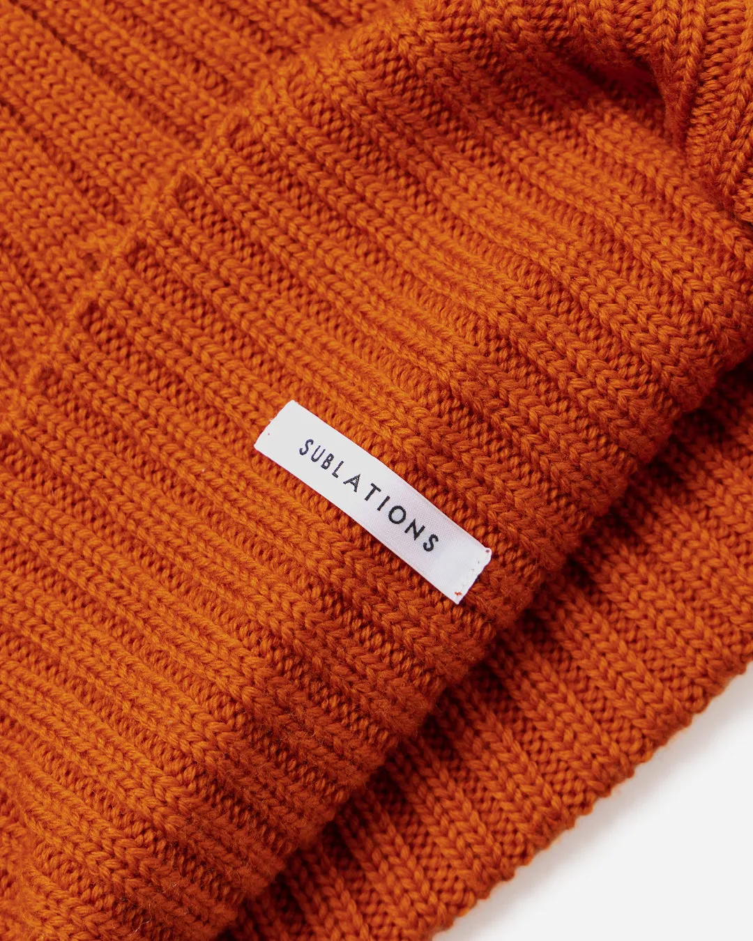 WASHABLE WOOL RIB KNIT CAP .07 【ORANGE】