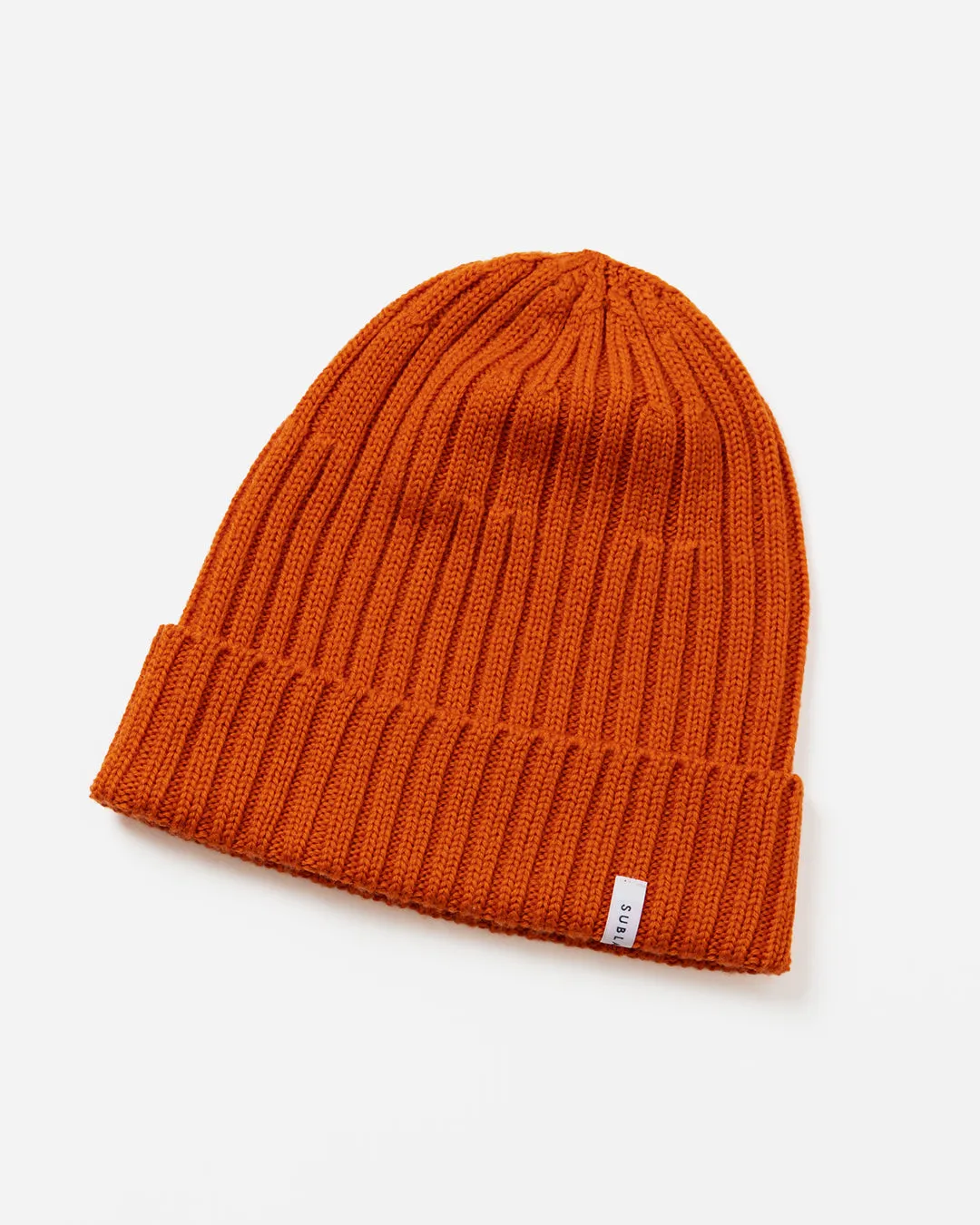 WASHABLE WOOL RIB KNIT CAP .07 【ORANGE】