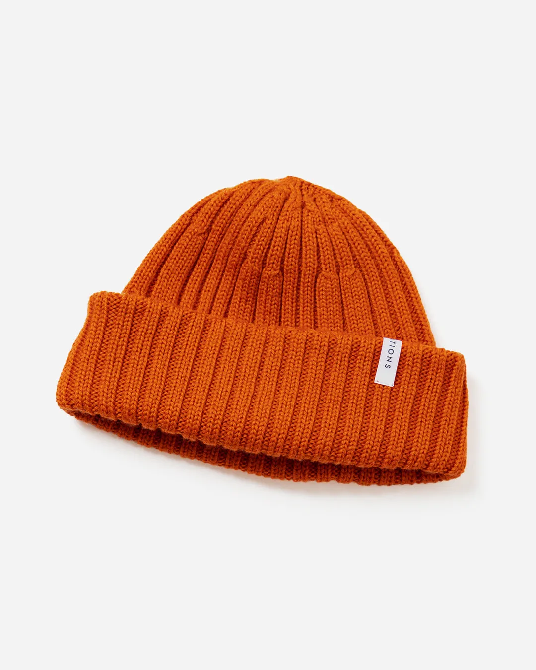 WASHABLE WOOL RIB KNIT CAP .07 【ORANGE】