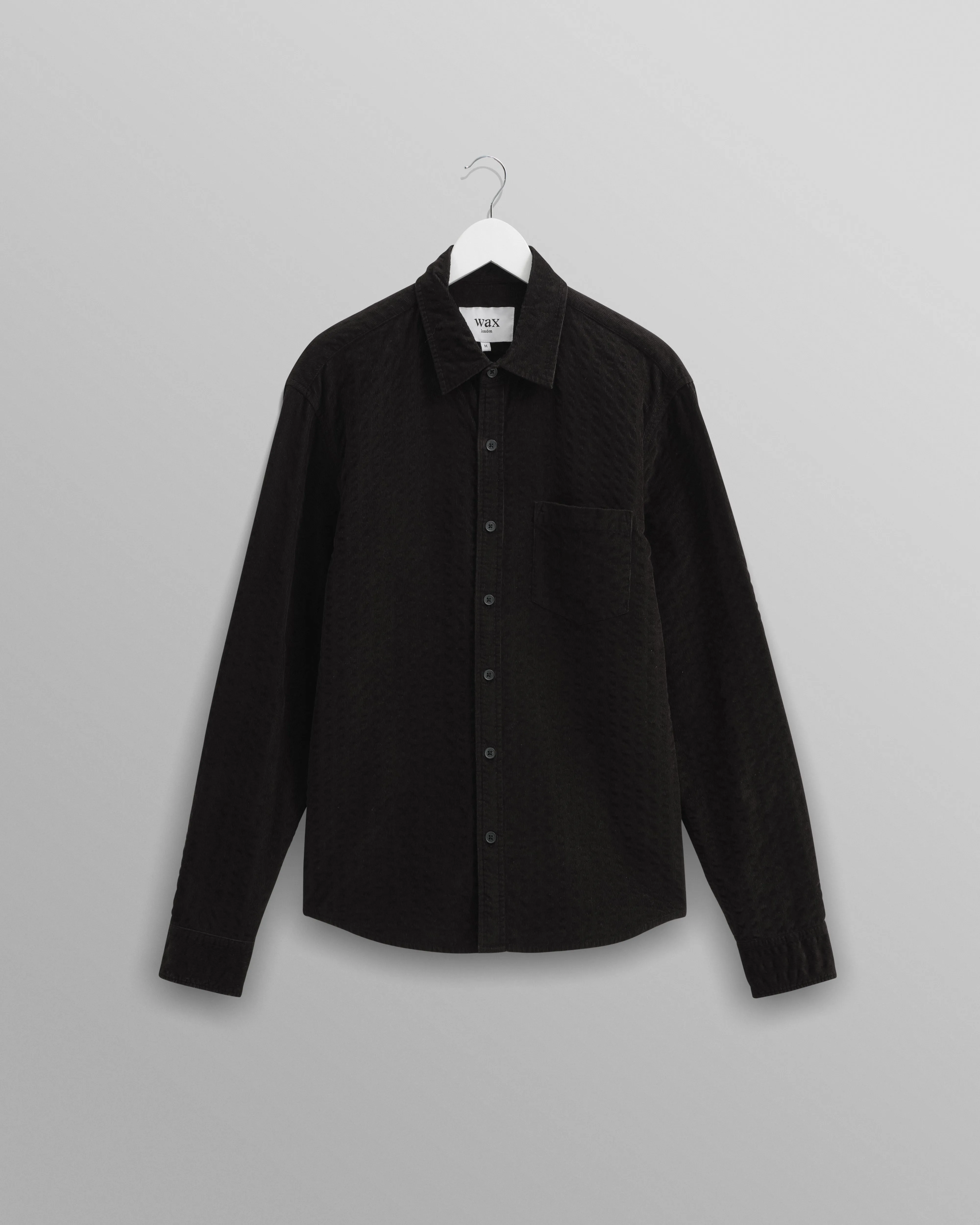 Wax London Black Seersucker Cord Shelley Shirt