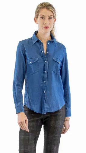 Western Donna Shirt - Denim Twill