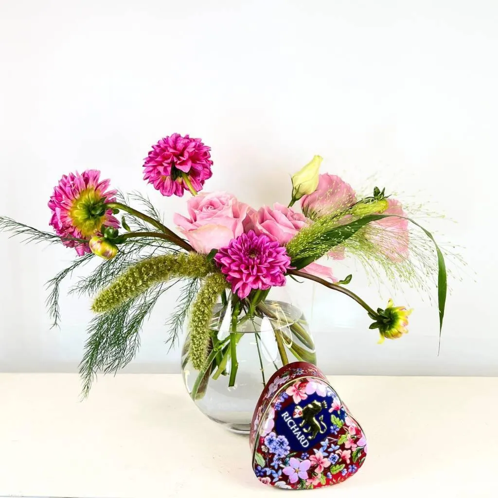 Whispering Pink Meadow Flower Arrangement