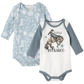 Wild West/Blue Little Buckaroo Set Of Bodysuits