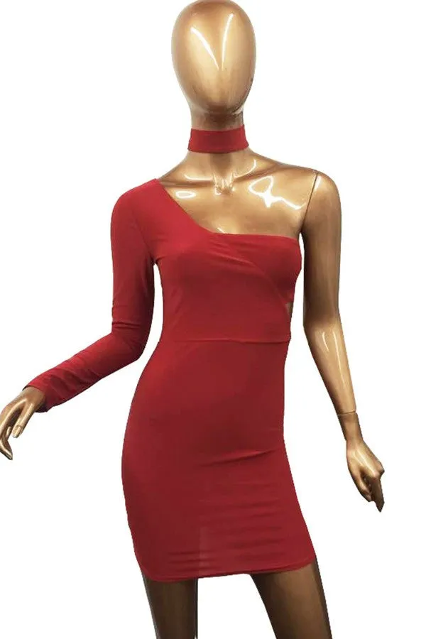 Women "demand" choker mini dress
