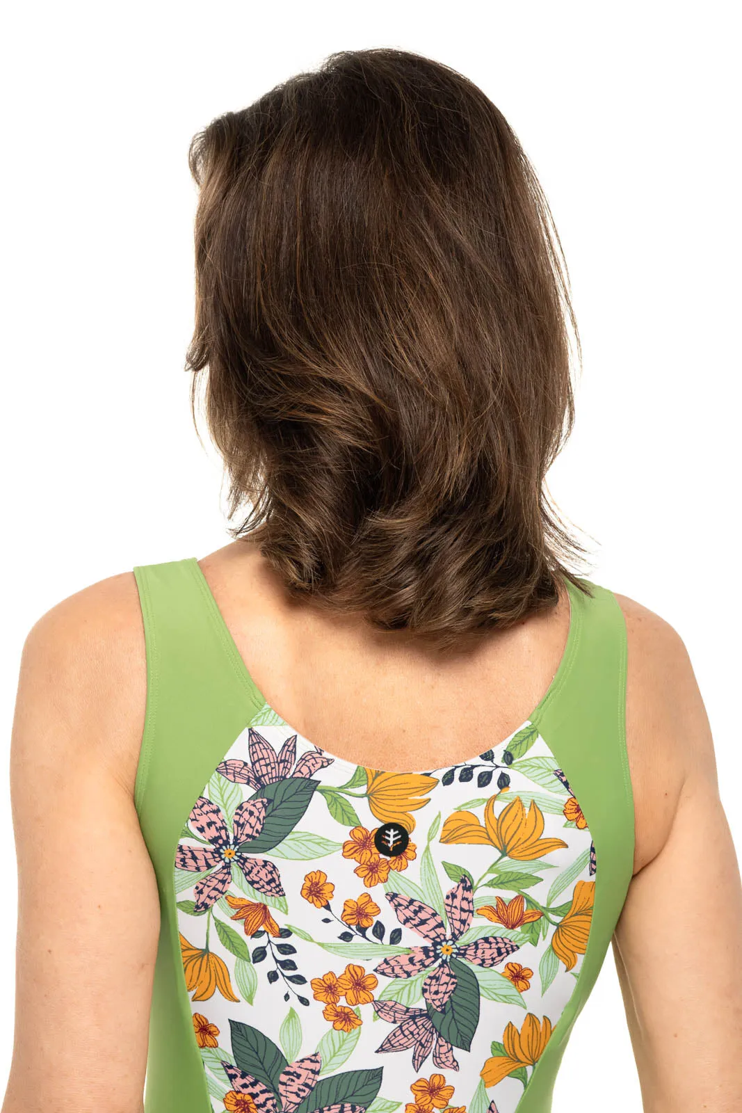 Womens's Palm Plaza Knee Swimsuit  |  Apricot Crush Floral Paradise