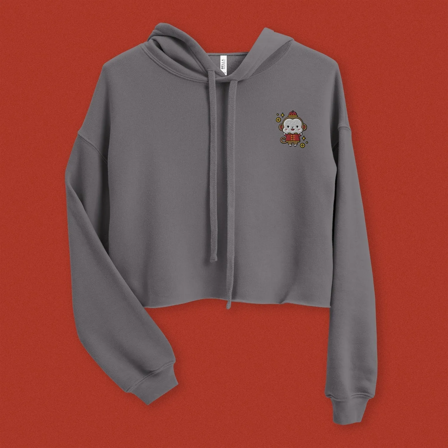 Year of the Monkey Embroidered Crop Hoodie