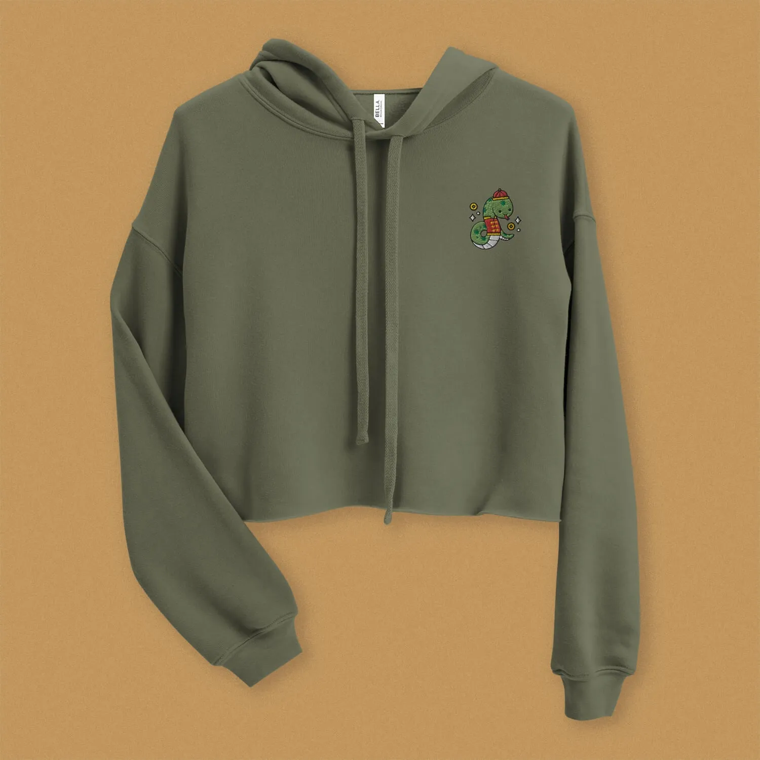 Year of the Snake Embroidered Crop Hoodie