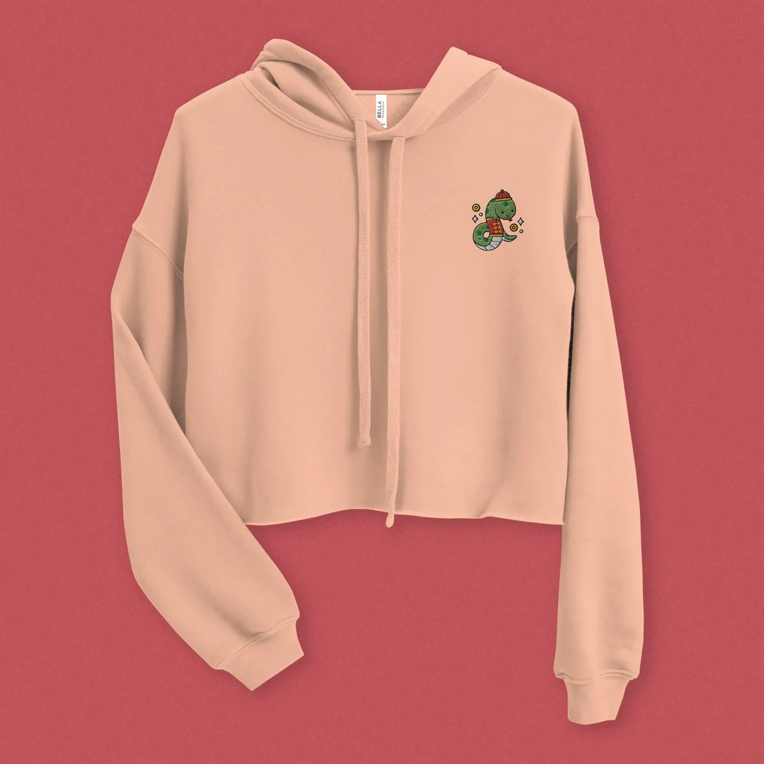Year of the Snake Embroidered Crop Hoodie