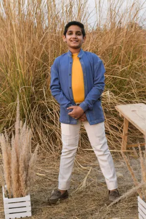 Yolo- Cotton Denim Shirt For Boys